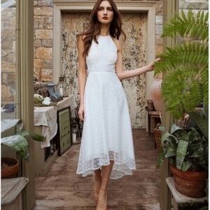 BHLDN Jenny Yoo Penelope Crochet White Halter Wedding Dress NWOT